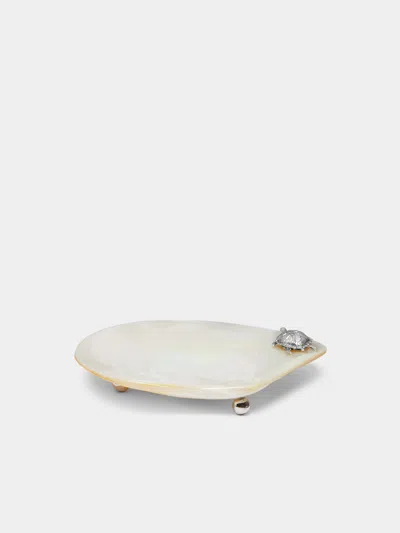 Objet Luxe Turtle Silver-plated And Mother-of-pearl Plate In White