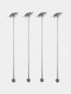 Objet Luxe Turtle Silver-plated Cocktail Stirrers (set Of 4)