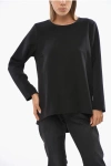 Oblo Unique Asymmetrical Cut Oversized Blouse In Black