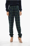 Oblo Unique Checked Casual Pants With Drawstring Waist In Multi