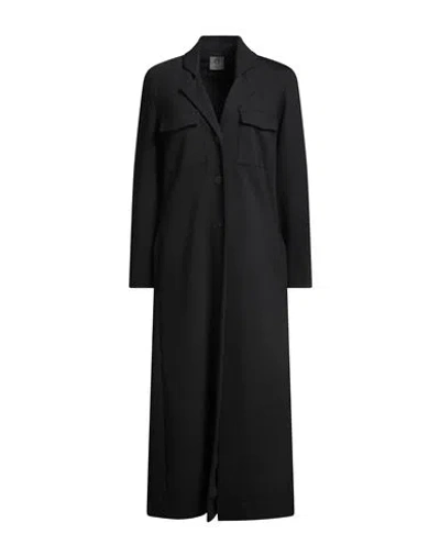 Oblo Unique Oblò Unique Woman Coat Black Size M Viscose, Nylon, Elastane