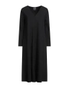 Oblo Unique Oblò Unique Woman Midi Dress Black Size L Viscose, Nylon, Elastane In Black