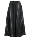 Oblo Unique Oblò Unique Woman Midi Skirt Charcoal Size L Cotton, Polyester, Polyamide, Elastane