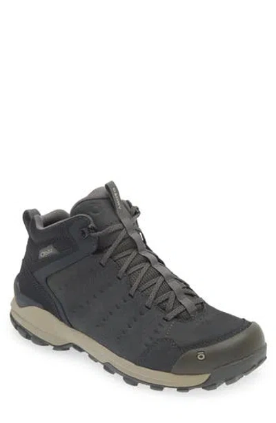 Oboz Sypes Mid B-dry Waterproof Leather Hiking Sneaker In Lava Rock