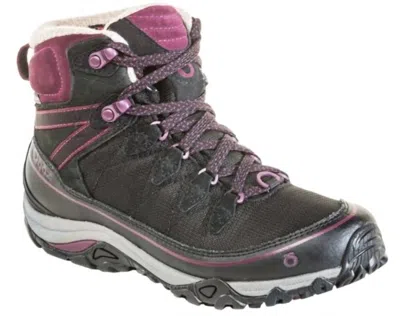 Oboz Women's Juniper 6″ Insulated Bdry Boots In Eclipse Black/ Beet