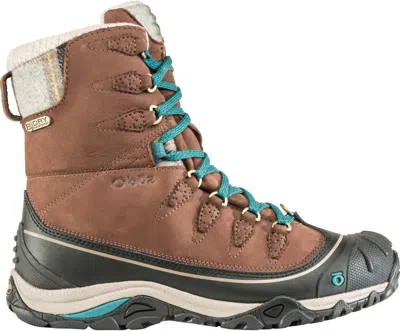 Oboz Women's Sapphire Insulated Bdry Winter Shoes In Chestnut/hydro In Brown