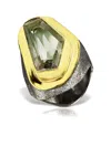 Obsidian Aristocracy Morals Handmade Ring In Gold