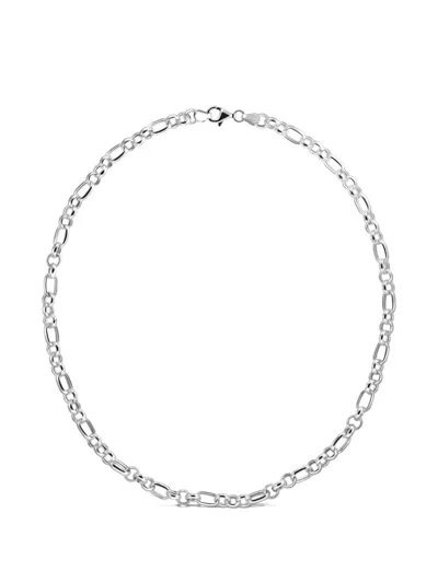 Obsidian Chain Necklace In Silver