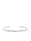 Obsidian Engraved Bracelet In Silver