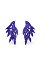 Obsidian Leaf Drop Earrings In Blue