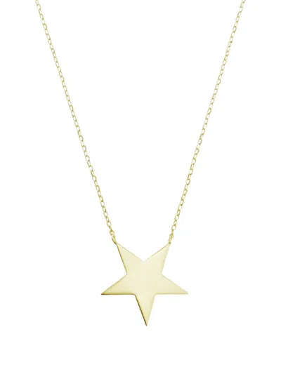 Obsidian Star Pendant Necklace In Gold