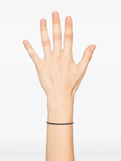 Obsidian Sterling-silver Tennis Bracelet In Metallic