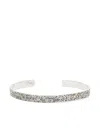 Obsidian Textured Cuff Bracelet In Silver