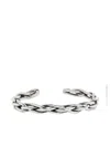 Obsidian Twisted Bracelet In Silver