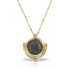 Obsidian Women's Gold / Black Divisio Double Sided Coin Necklace, Gold Vermeil
