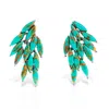 Obsidian Women's Green / Blue Azael Curaçao Earrings Green Copper Turquoise, Sterling Silver In Multi