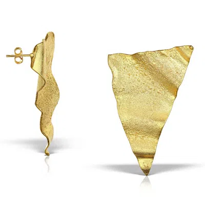 Obsidian Women's Tiamat Earrings, Gold Vermeil
