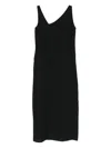 Occleus Asymmetric-neck Midi Dress In Black