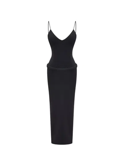 Occleus Bailey V-neck Midi Dress In Black