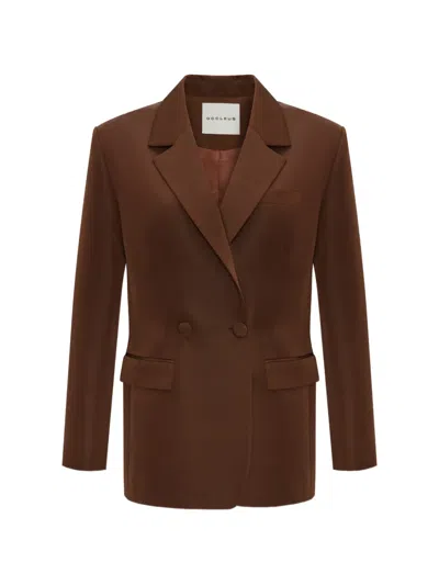 Occleus Charli Double-breasted Blazer In Brown
