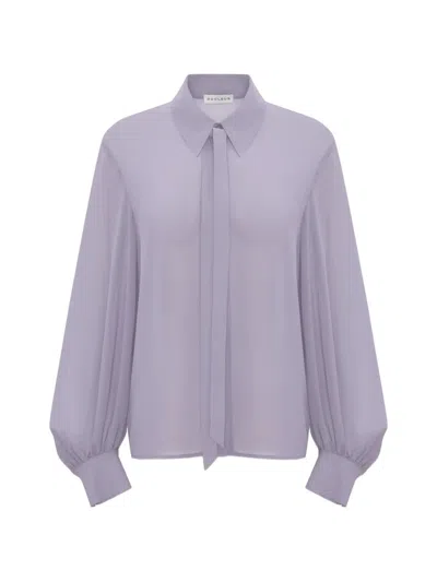 Occleus Evie Balloon-sleeve Shirt In Purple