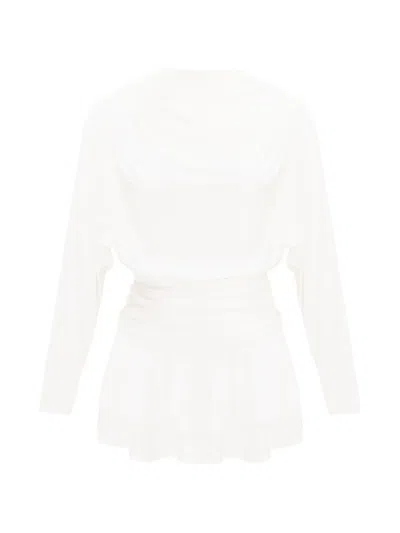 Occleus Janis Ruffled Mini Dress In White