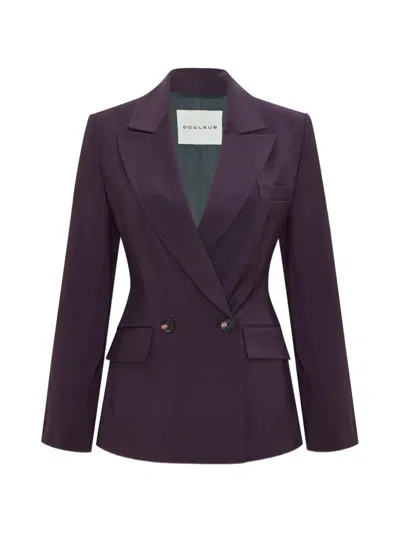 Occleus Lauren Double-breasted Blazer In Purple