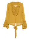 Occleus Macy Ruffled Blouse In Yellow