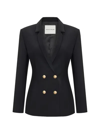 Occleus Noir Double-breasted Blazer In Black