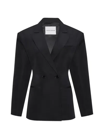Occleus Sky Double-breasted Blazer In Black