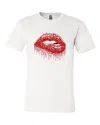 Ocean & 7th Unisex Lippy Lips Graphic Tee In White In White