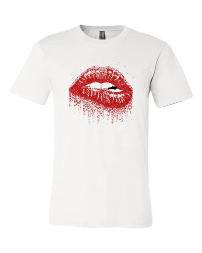 Ocean & 7th Unisex Lippy Lips Graphic Tee In White