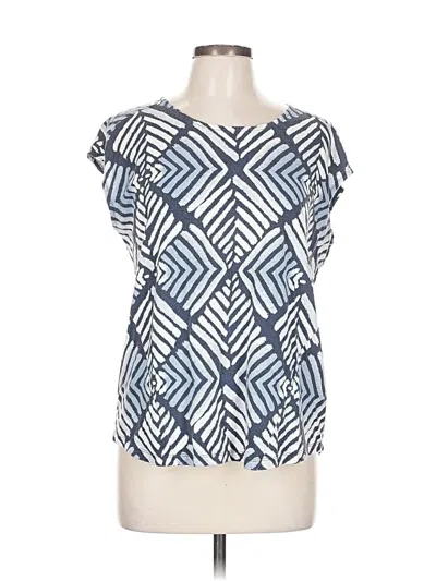 Pre-owned Ocean + Coast Short Sleeve Blouse In Blue