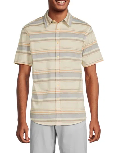 Ocean Current Men's Ravine Striped Shirt In Cream