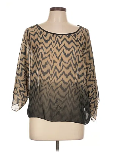 Pre-owned Ocean Drive Clothing Co. 3/4 Sleeve Blouse In Brown