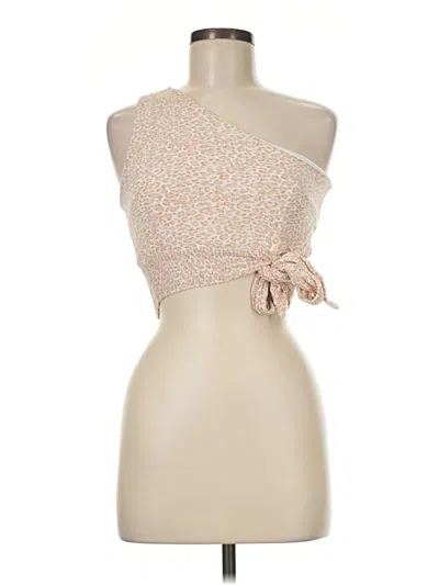 Pre-owned Ocean Drive Clothing Co. Sleeveless Top Tan One Shoulder Neckline Tops