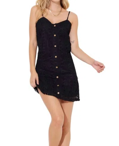 Ocean Drive Crochet Mini Dress In Black