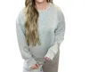 OCEAN DRIVE DARBY CLOUD FLEECE CREWNECK TOP IN HEATHER GREY