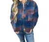 OCEAN DRIVE EVERLEIGH BUFFALO PLAID WASHED FLANNEL BUTTON DOWN IN RED/BLUE