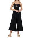 Ocean Drive Lightweight Tie Front Jumpsuit In Black In Black