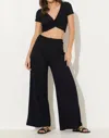 Ocean Drive Rib Knit Flare Pant In Black