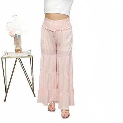 Ocean Drive Smocked Waist High-rise Palazzo Pants In Pink