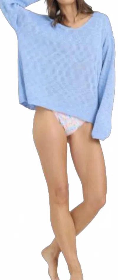 Ocean Drive Solid Slub Sweater In Ocean Air In Blue