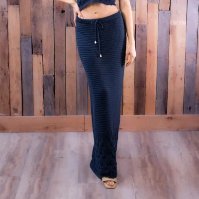 Ocean Drive Women's Crochet Maxi Skirt In Navy In Blue