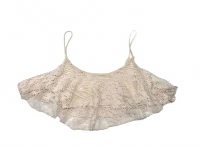 Ocean Drive Women's Crochet Top In Beige In Neutral