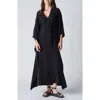 Ocean + Main Ocean+main Belted Caftan In Black
