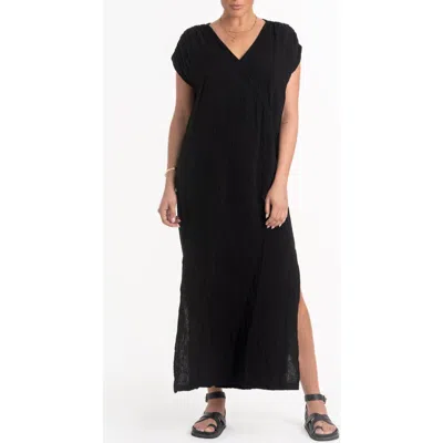 Ocean + Main Ocean+main Sleeveless Maxi Tunic In Black