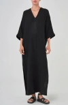 Ocean + Main Ocean+main Gauze Arc Seam Caftan In Black