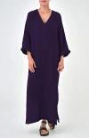 Ocean + Main Ocean+main Gauze Arc Seam Caftan In Purple