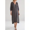 Ocean + Main Ocean+main Gauze Dress With Pockets In Gray